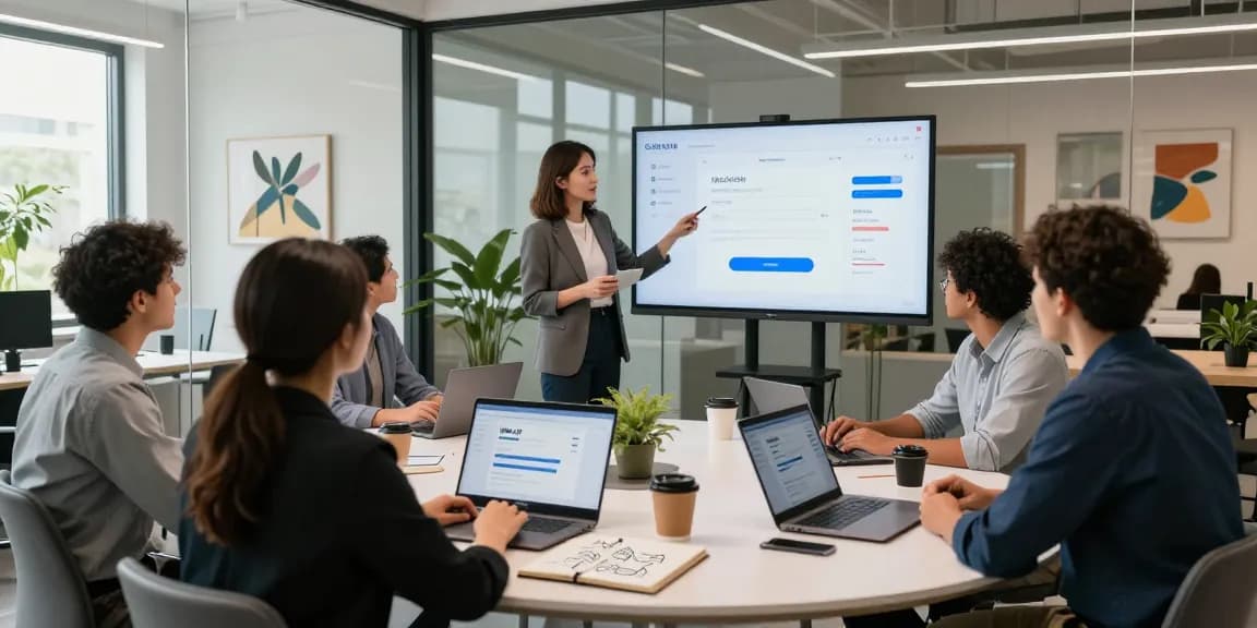 Tim profesional dengan data IMBAJP LOGIN di ruang rapat modern