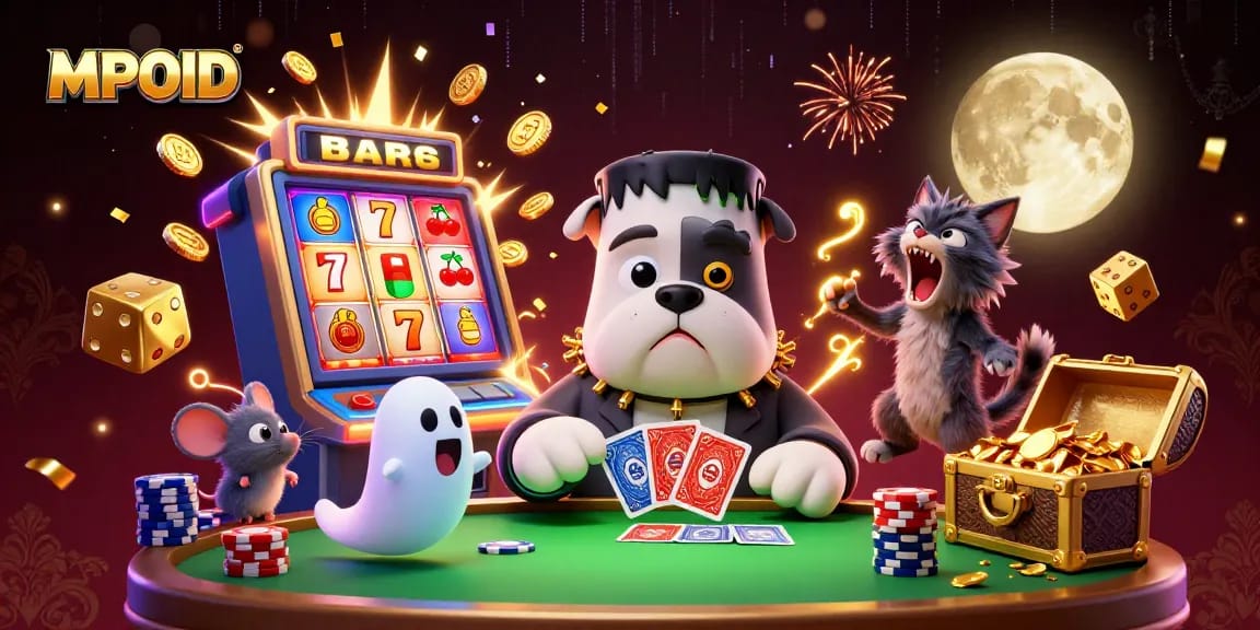 Engage with MPOID's immersive gaming experience featuring unique characters and golden jackpot excitement.