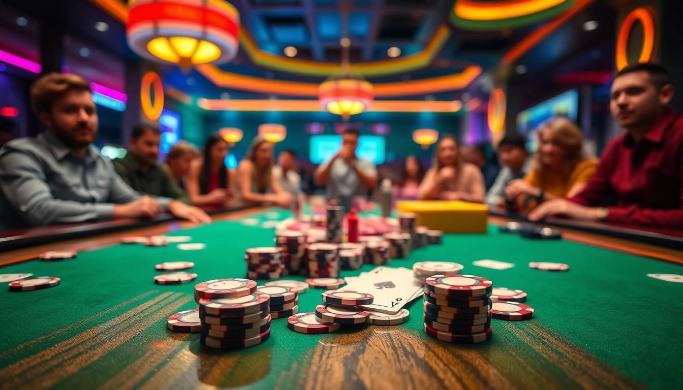 Main event at Miko69 casino table with players enjoying a vibrant gaming atmosphere.