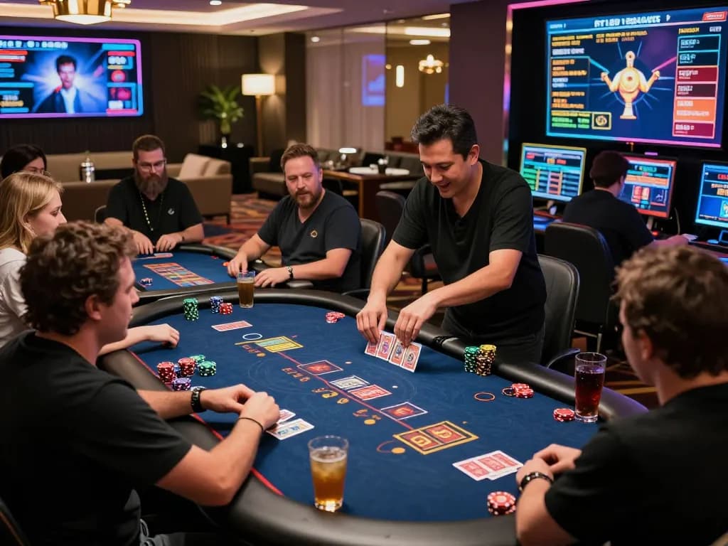 MM88 players engaging in exciting online casino games at virtual tables.