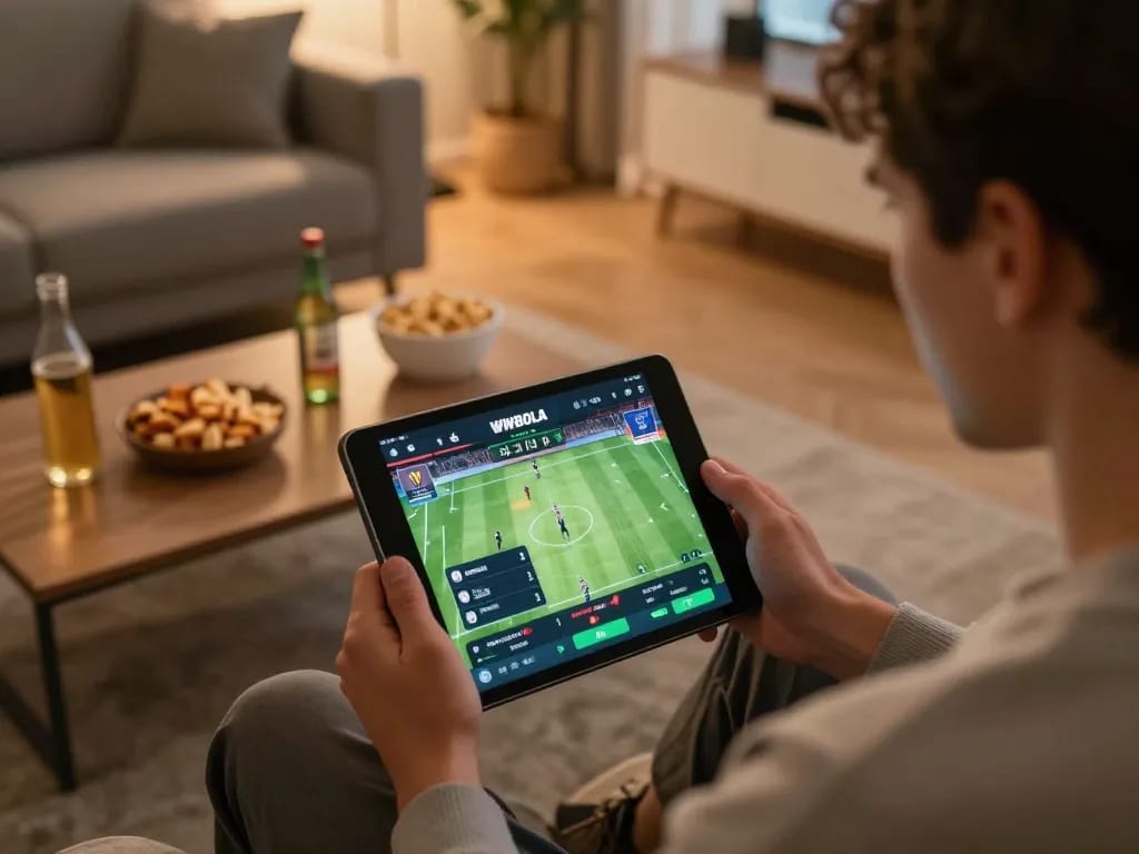 WWBOLA app displayed on a tablet during a thrilling online sports betting session.