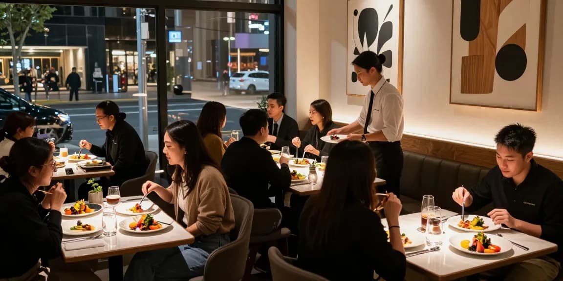 Modern dining experience at TrestleOnTenth, featuring Sydney303's gourmet fusion dishes.