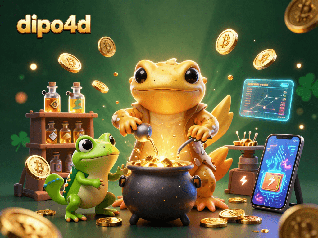 Experience winning with dipo4d's vibrant slot games featuring gold coins and energetic characters.