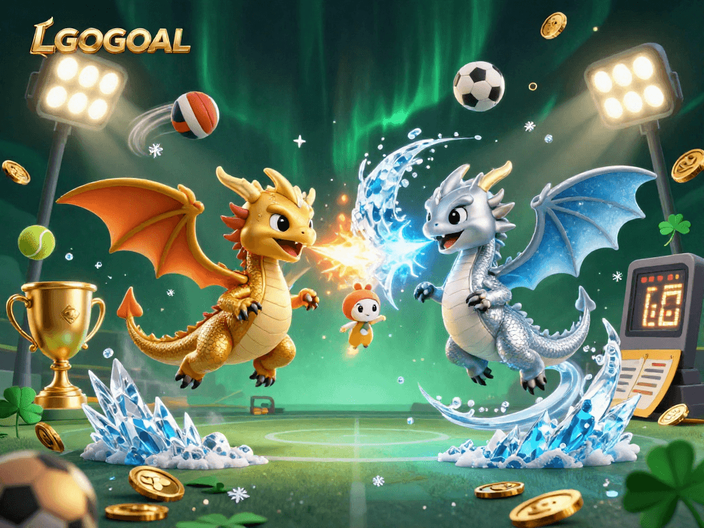 Engage with LGOGOAL's unique sports betting experience featuring dynamic dragon illustrations.