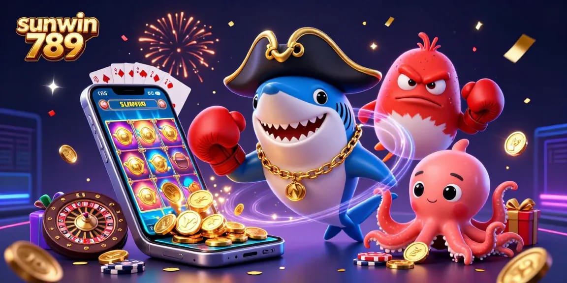 Engaging gameplay scene with sunwin 789 characters winning big at slots, showcasing vibrant elements.