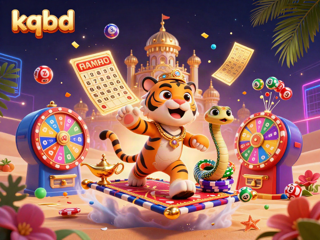 Experience the dynamic excitement of kqbd gaming with a vibrant, animated Arabian Nights scene.
