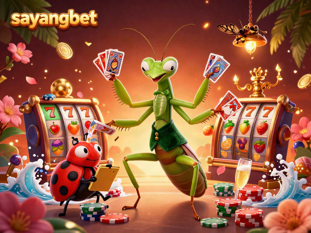 Experience the excitement of gambling with sayangbet in a vibrant casino scene.