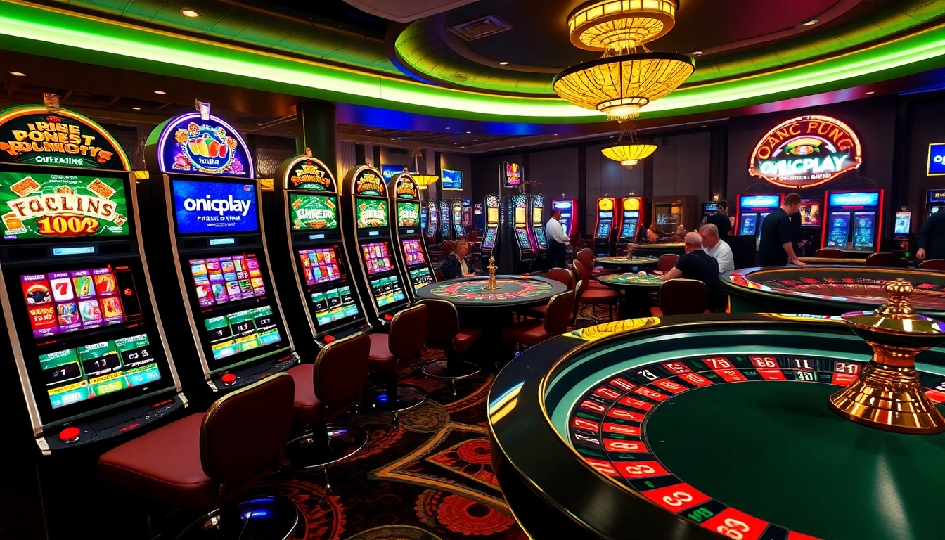 Experience gaming thrill at onicplay with colorful slot machines and strategic poker action.