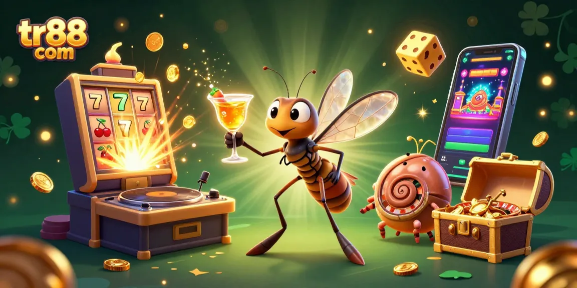Experience the thrill at tr88 com with a vibrant casino scene featuring unique characters and games.