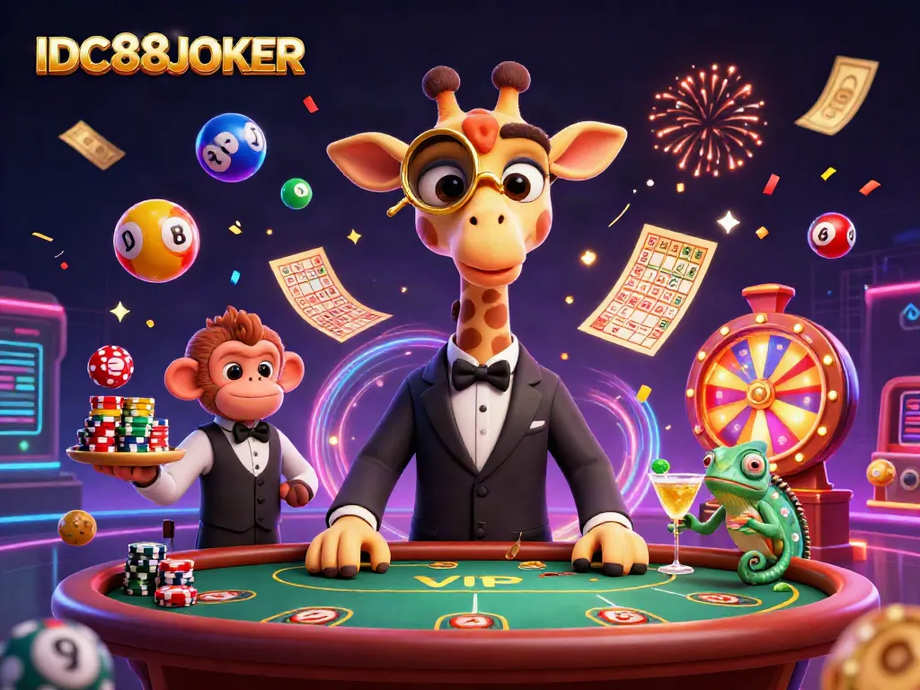 Experience the excitement at IDC88JOKER with vibrant casino characters and dynamic game elements.