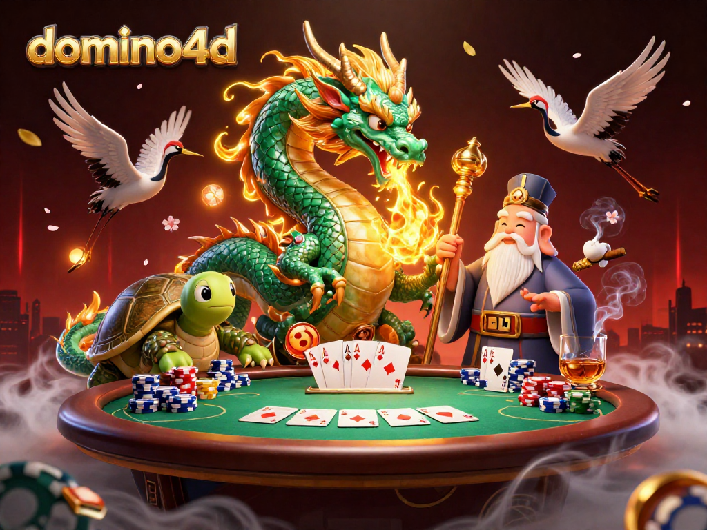 Gambarkan pengalaman bermain domino4d dengan naga zamrud dan karakter menarik lainnya di kasino