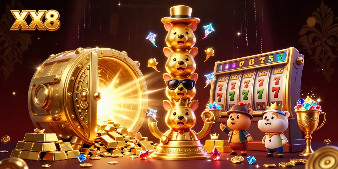 Experience thrilling slots action at XX8 with a dazzling golden totem and jackpot treasures.