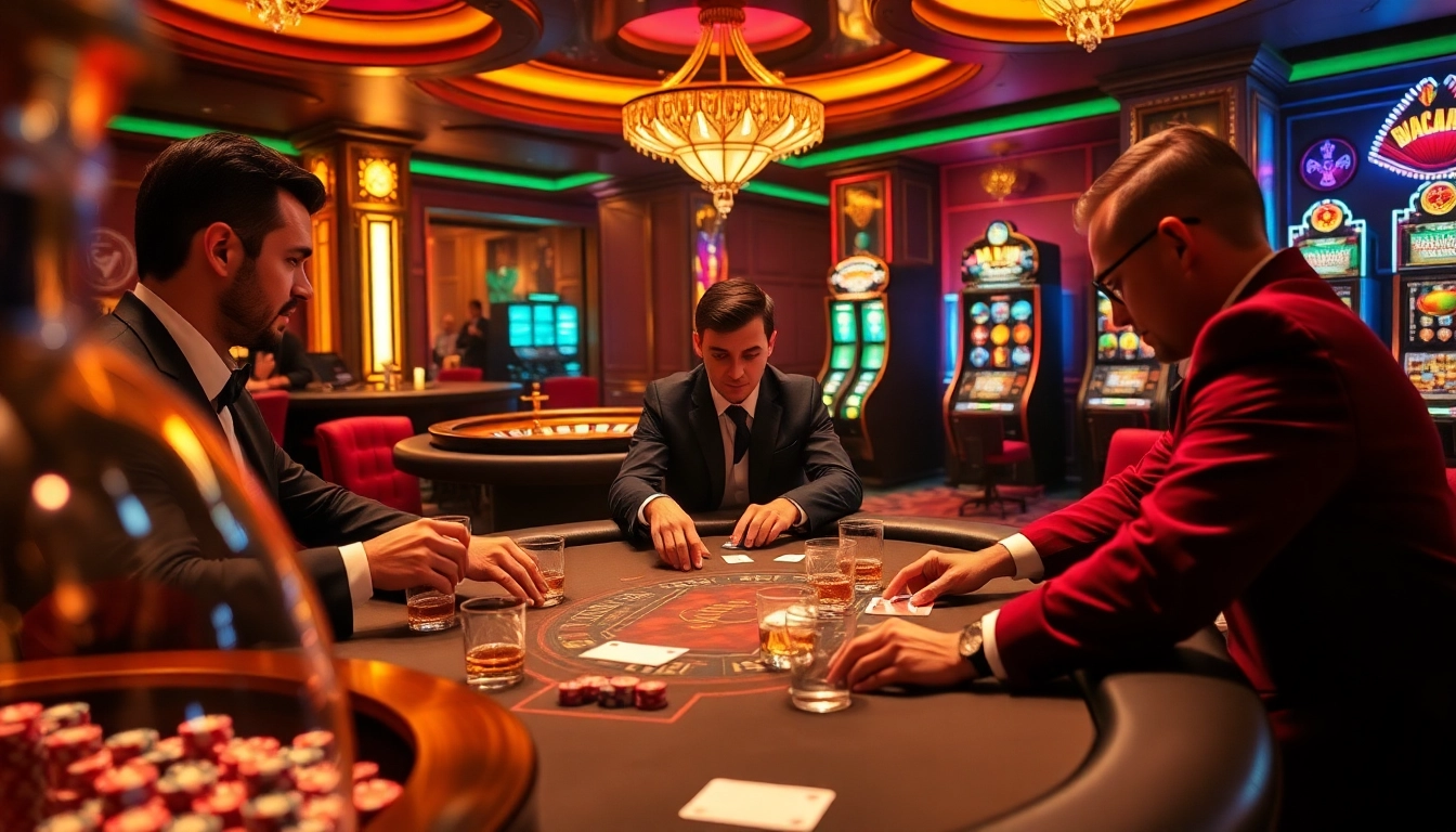 Intense poker gameplay at CM88 Casino with vibrant chips and illuminated cards.