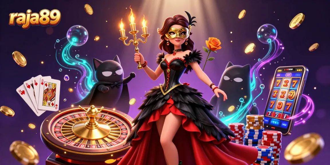 Experience the thrill of raja89 gaming with captivating visuals of 3D casino elements.