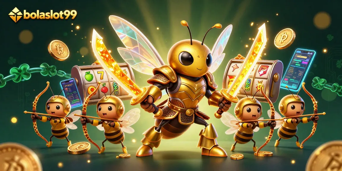 Experience top-tier slot gameplay with bolaslot99, showcasing vibrant characters and captivating casino elements.
