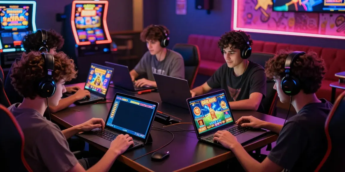 Players enjoying a slot gacor game, immersed in a vibrant digital atmosphere.