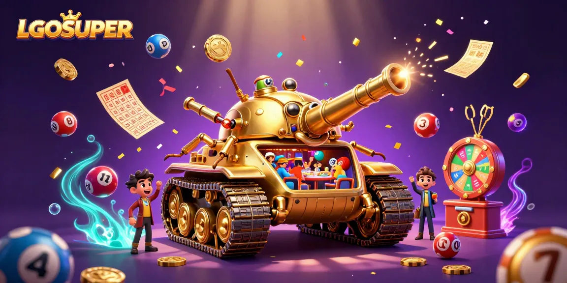 Engage with LGOSUPER's vibrant casino experience featuring confetti, prizes, and colorful lottery elements.