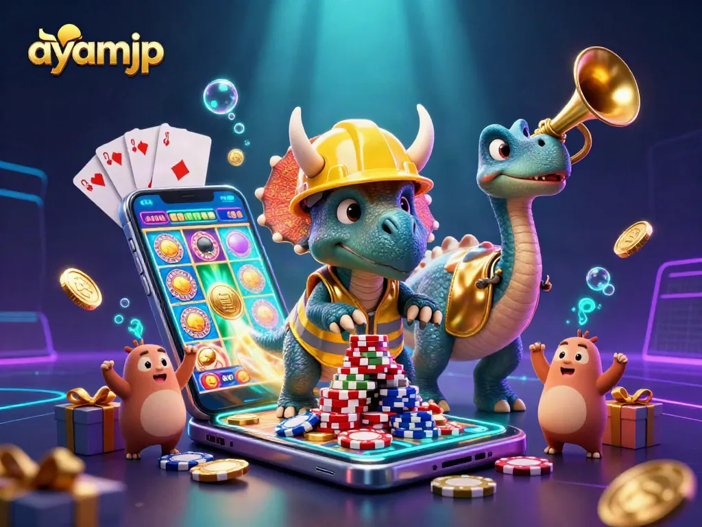 Engage with ayamjp’s thrilling slot experience featuring cheerful characters and exciting game elements.