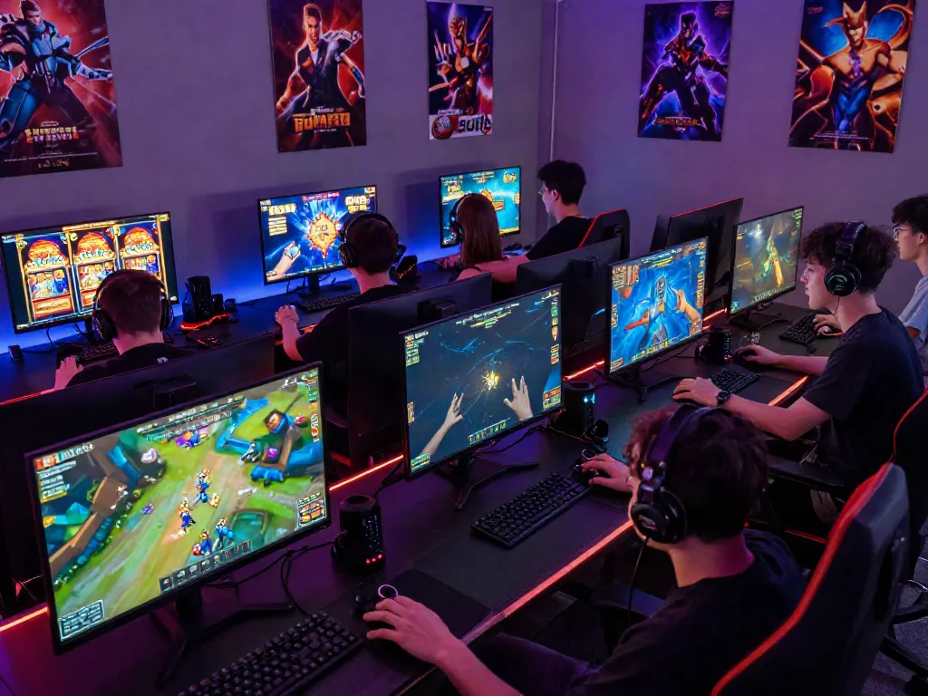 Suasana permainan online di QQGOBET dengan teman-teman bersaing dalam game multiplayer.
