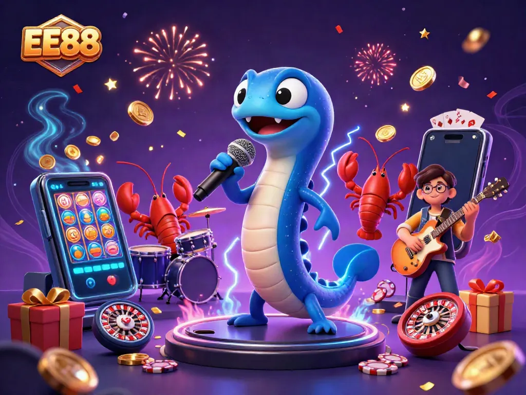 Experience thrilling gameplay at EE88 with vibrant underwater casino characters and dynamic gaming elements.