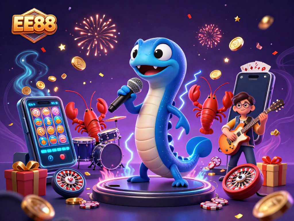 Experience thrilling gameplay at EE88 with vibrant underwater casino characters and dynamic gaming elements.