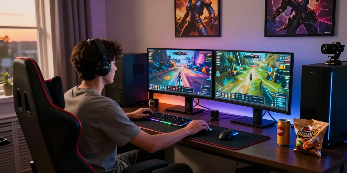 Experience the excitement of cika4d in a vibrant gaming setup with colorful monitors and ambient lighting
