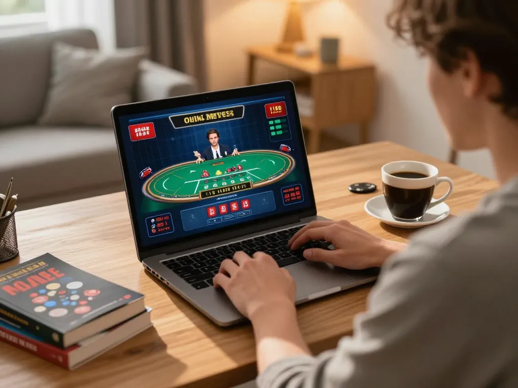 Engage with UG88 COM while playing online blackjack at home using a laptop.