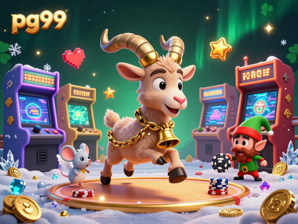 Experience the thrilling atmosphere of pg99, where festive gremlins steal poker chips in a vibrant casino scene.