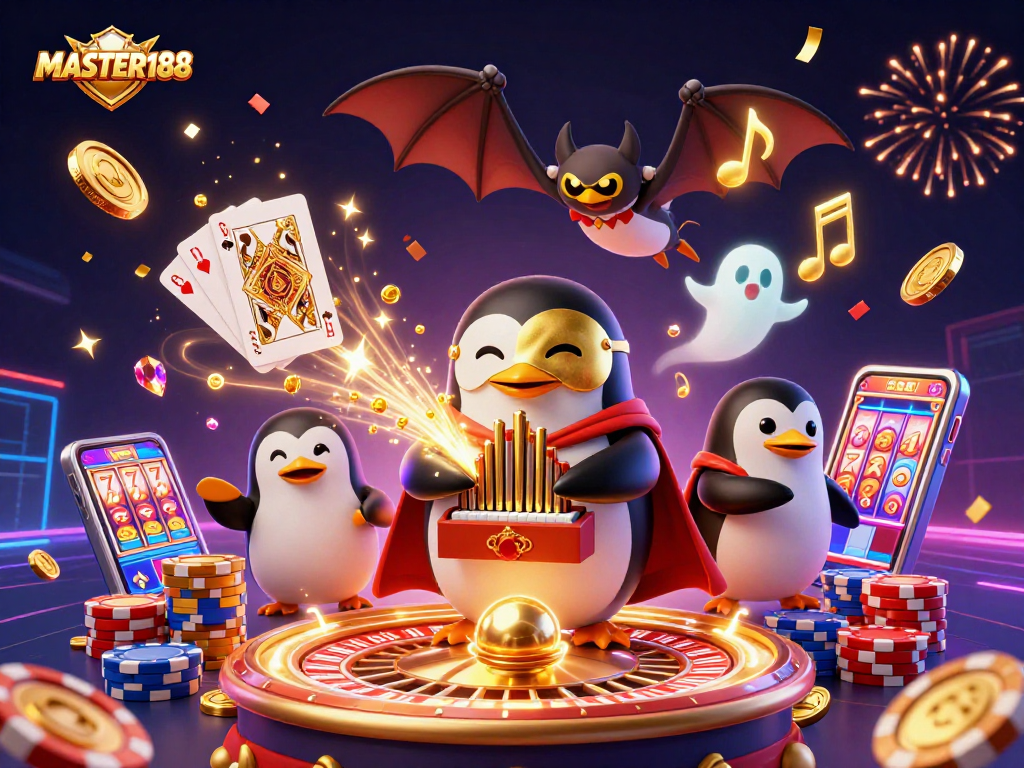 Watch MASTER188’s exciting gasps as the penguin organist sends golden coins soaring through the air.