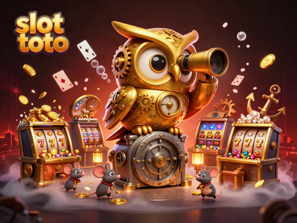 Engage in slot toto action alongside whimsical cartoon characters in a vibrant casino setting.
