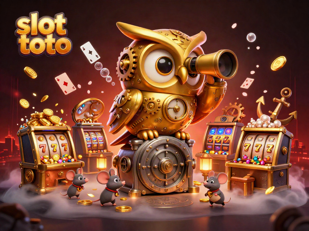 Engage in slot toto action alongside whimsical cartoon characters in a vibrant casino setting.