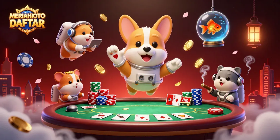Permainan seru di MERIAHTOTO DAFTAR dengan astronaut, hamster, dan ikan dalam kasino luar angkasa.
