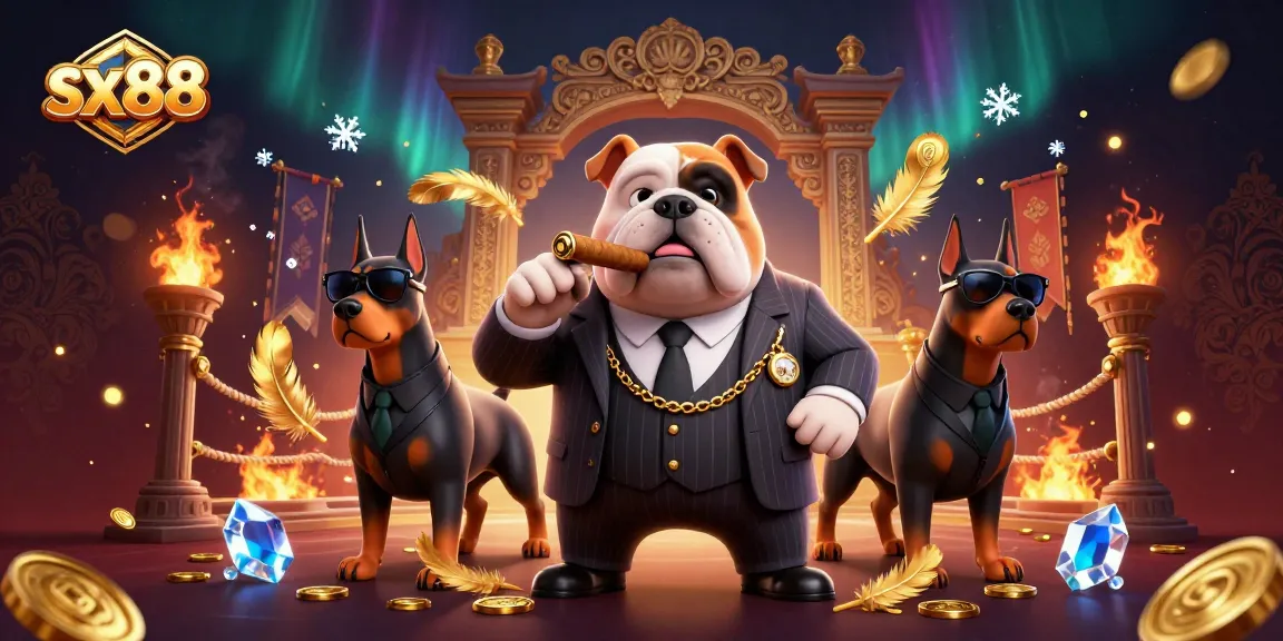 SX88 brings thrilling casino action with a mafia boss bulldog and Doberman bodyguards.