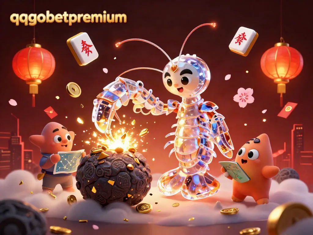 Experience excitement with qqgobetpremium as a galactic mantis shrimp battles for golden gems in a vivid online gaming universe.