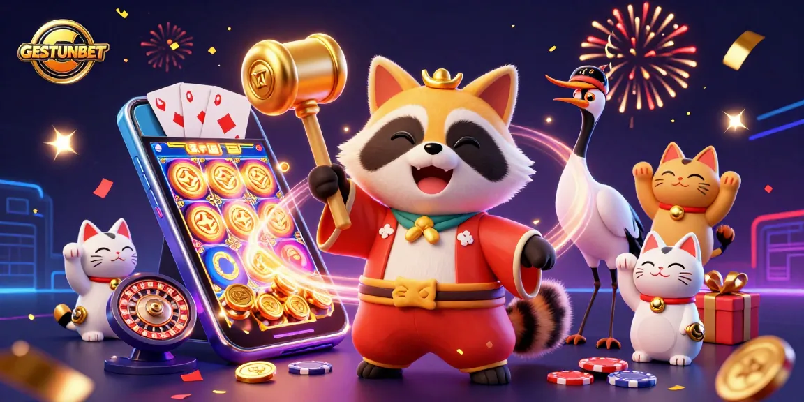 Join GESTUNBET for exciting gaming experiences featuring vibrant characters and dynamic slot elements.