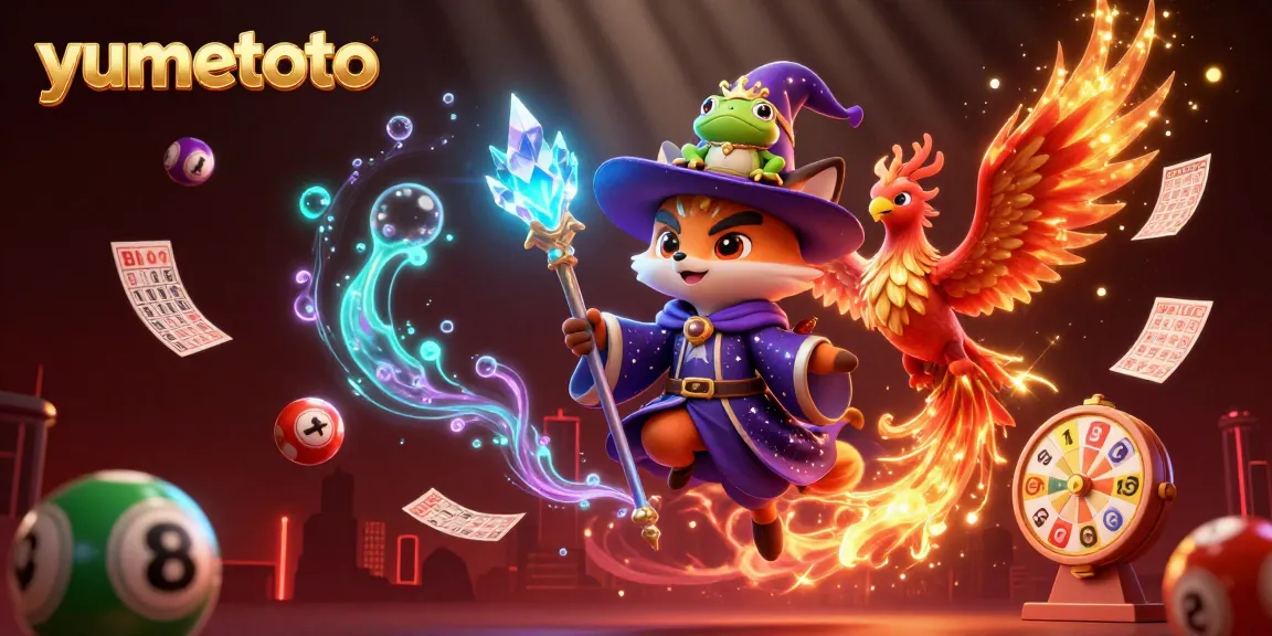 Play and win exciting lottery games on yumetoto with captivating visuals of characters and vibrant gambling elements.