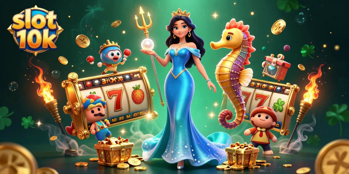 Spin and win big with slot 10k, featuring an enchanting illustration of luck and treasures.