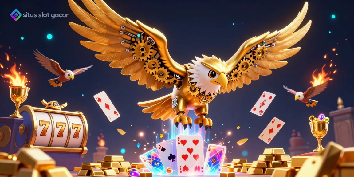 Menghadirkan situs slot gacor dengan elang emas cybernetic dan elemen permainan mengkilap untuk memenangkan jackpot.