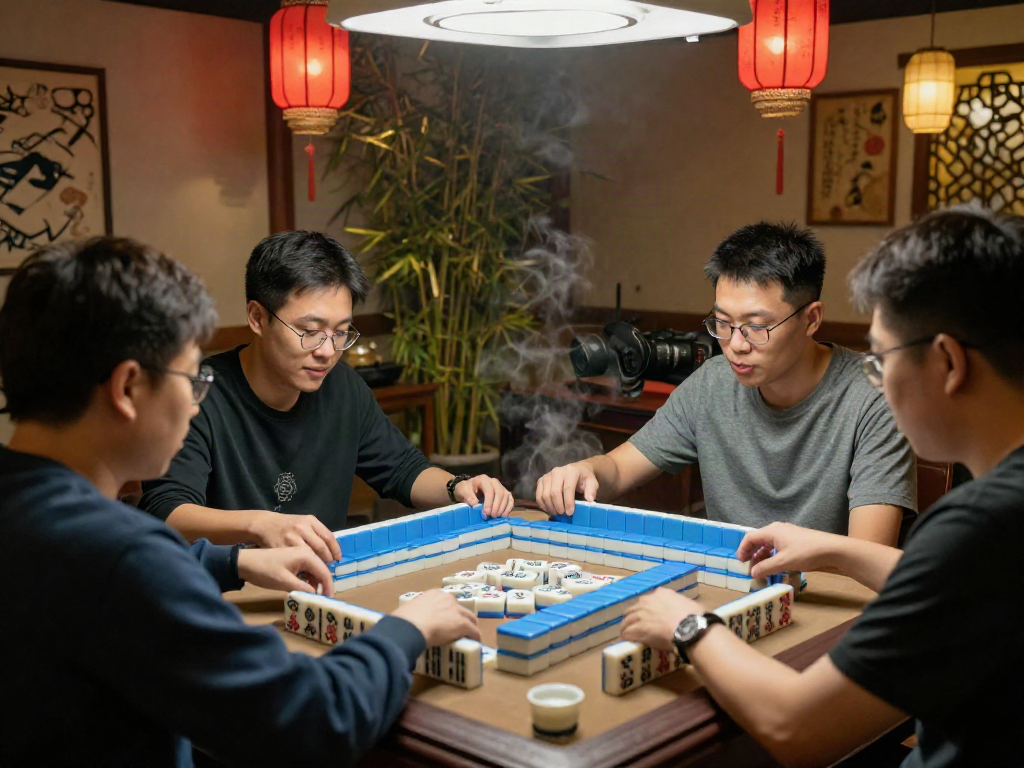 Engaging game of MahjongJP88 with players focused on colorful tiles.
