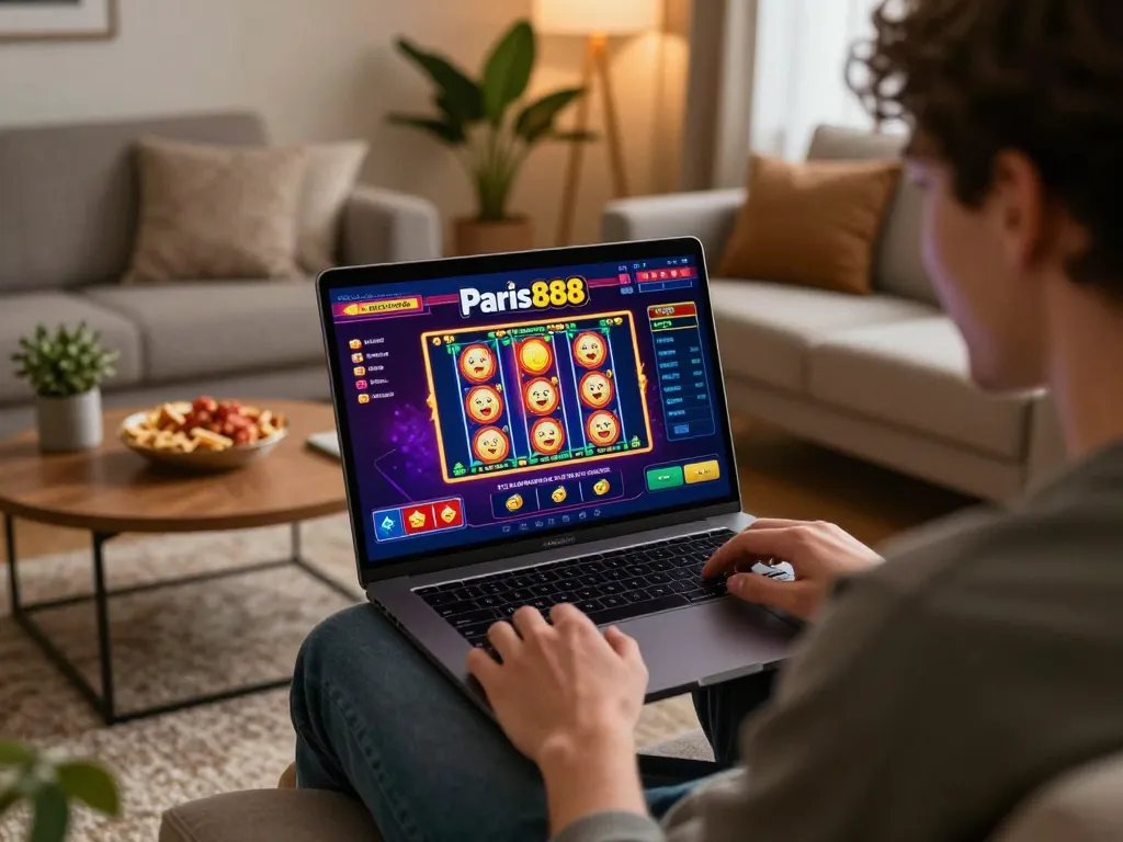 Experience exciting gameplay on the paris888 casino platform from a cozy home setup.