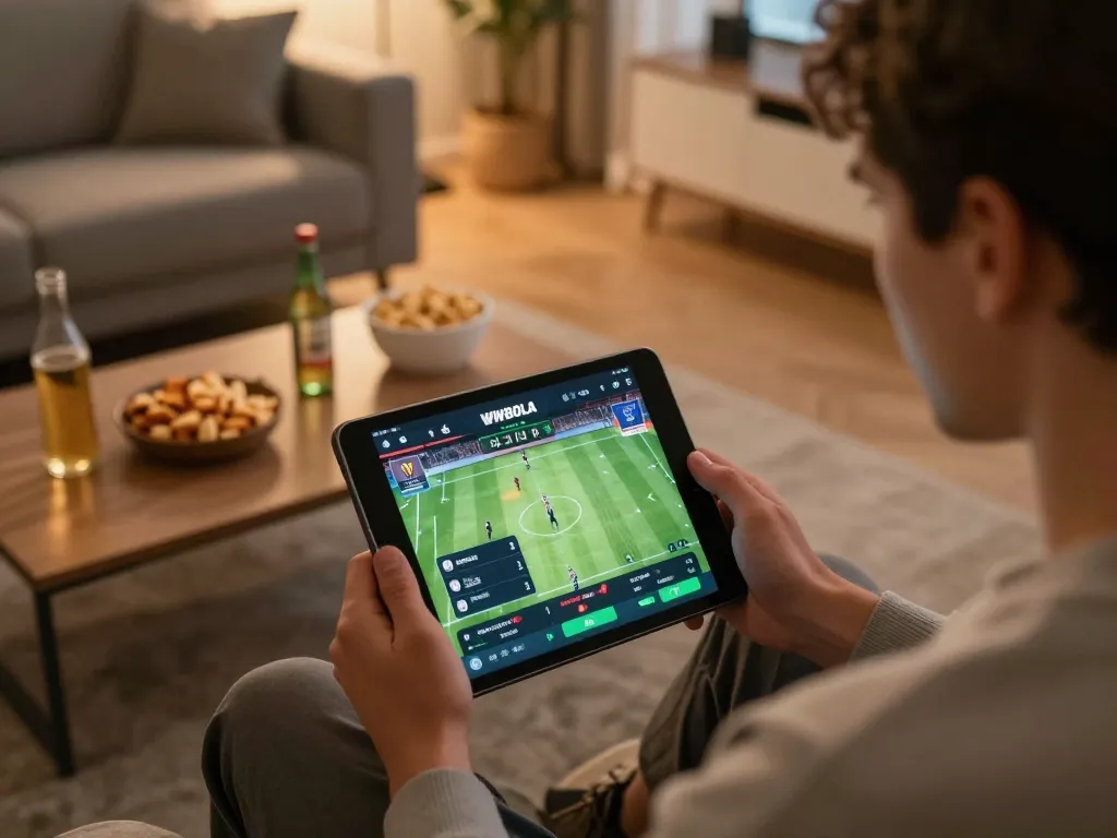 WWBOLA app displayed on a tablet during a thrilling online sports betting session.