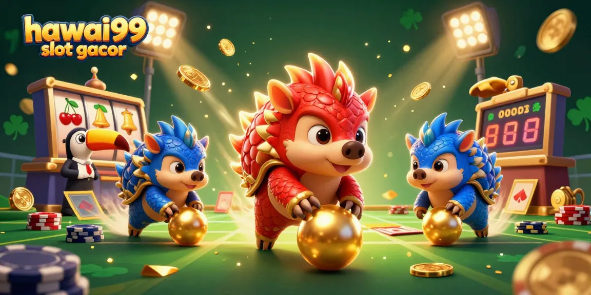 Engage with hawai99 slot gacor as colorful pangolins playfully bowl coins through poker chips.