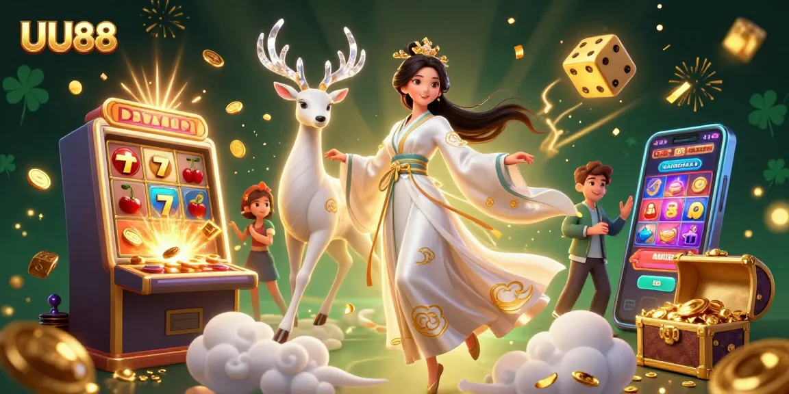Experience the thrill of UU88 as you engage with vibrant 3D casino elements and striking characters.