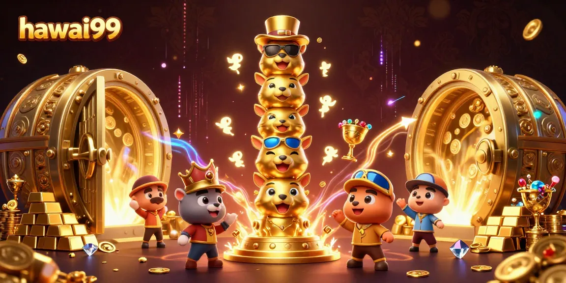 Experience excitement with hawai99's vibrant 3D illustration showcasing a golden totem trend.