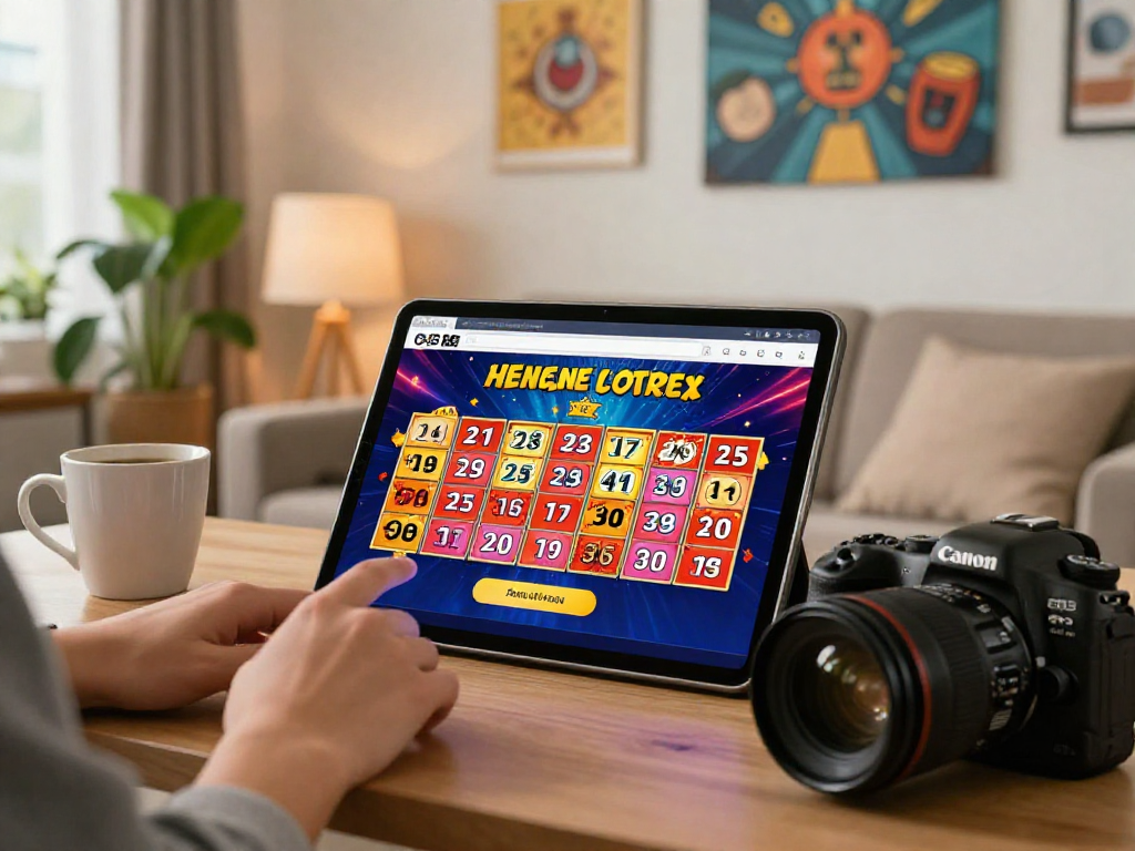 Pengguna aktif di rajatogel, terlibat dalam permainan togel online dengan tablet di rumah yang nyaman.