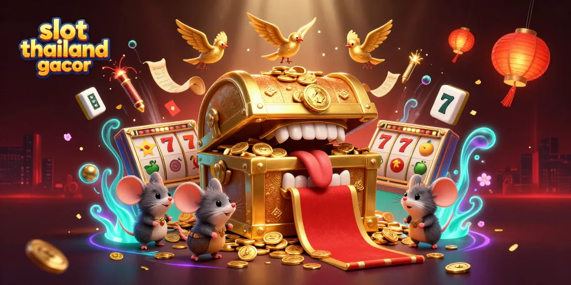Win big with slot thailand gacor as adventurer mice explore a treasure-filled 3D scene.