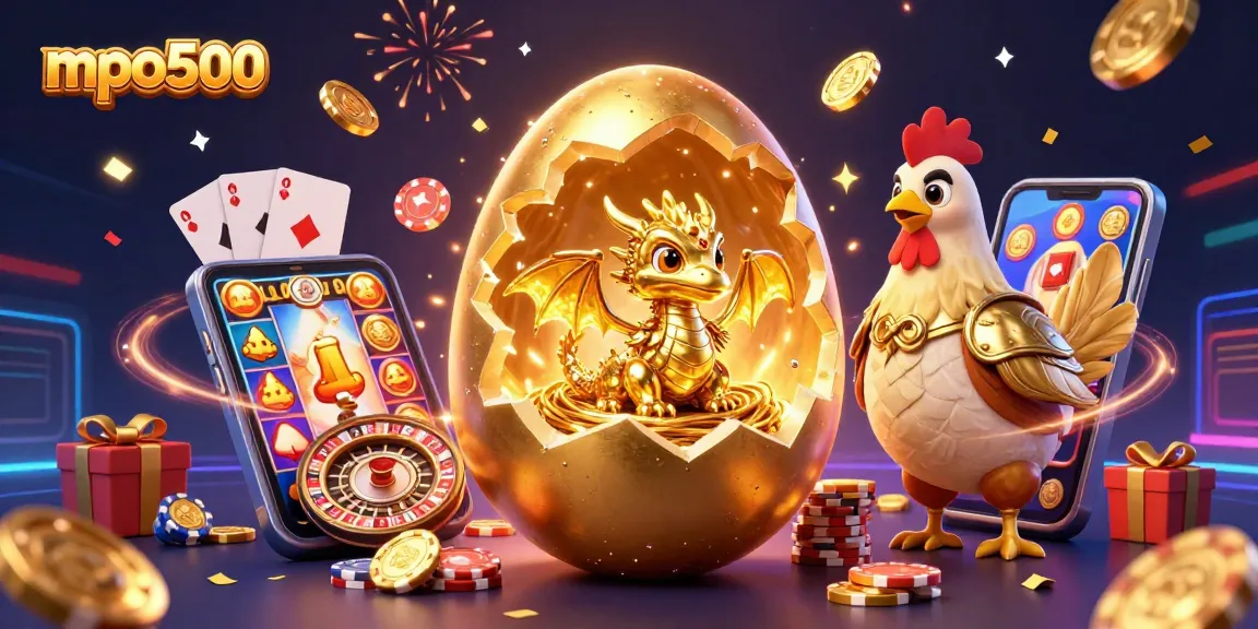 Memperlihatkan mpo500 melibatkan naga emas dan chip poker dalam permainan slot yang menyenangkan.