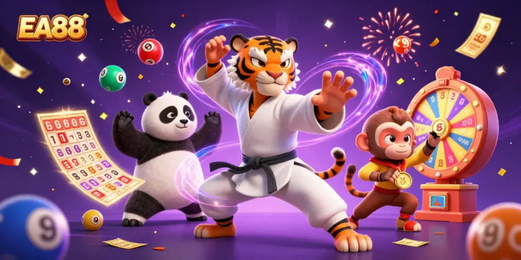 Win big with EA88 in an exciting rush of colorful lottery balls and gaming fun.