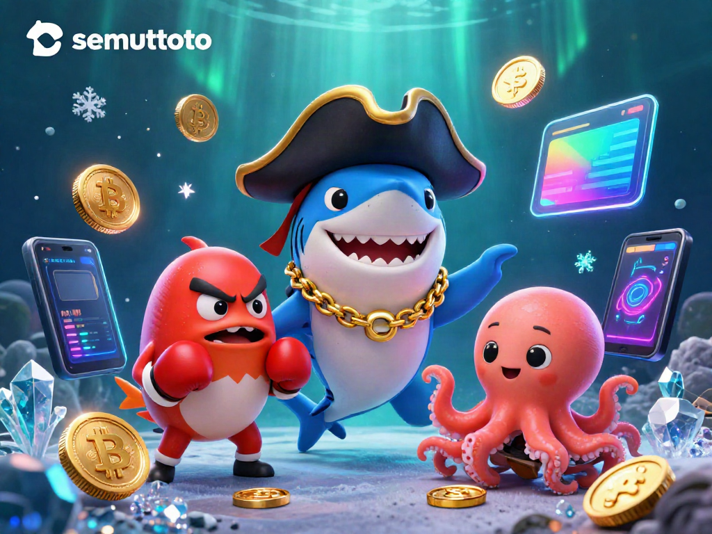 Menggambarkan petualangan semuttoto dengan karakter kartun 3D dan elemen perjudian yang menarik.