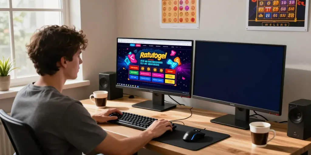 Pengalaman bermain ratutogel secara online dengan pemain fokus dan aksesori permainan yang berwarna-warni.